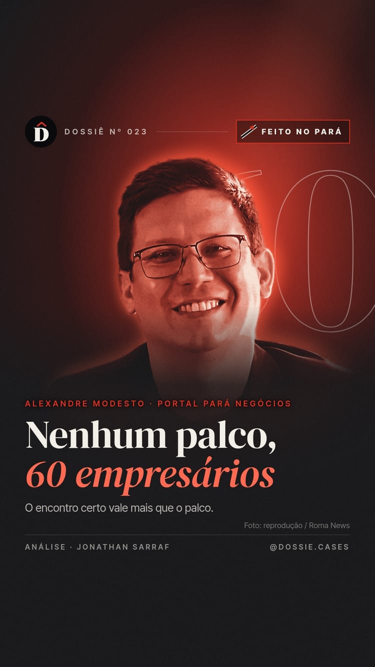 Alexandre Modesto e a mesa de 60 empresários que substituiu o palco